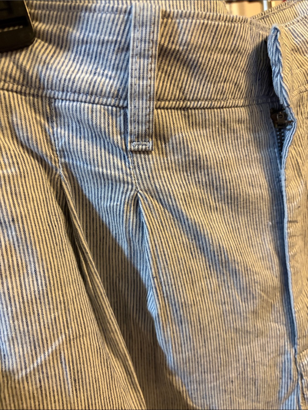 Maeve Blue and White Striped Cotton Pants